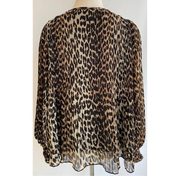 GANNI oversized pleated puffy blouson sleeve top sz 36, US 4 - Picture 6 of 11